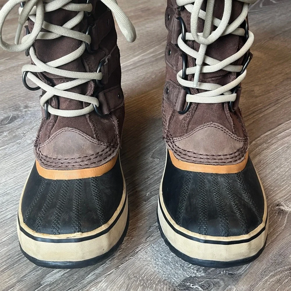 Sorel Joan of Arctic Tall Waterproof Lace Brown Leather Boots Women 6 UK 4 EU 37